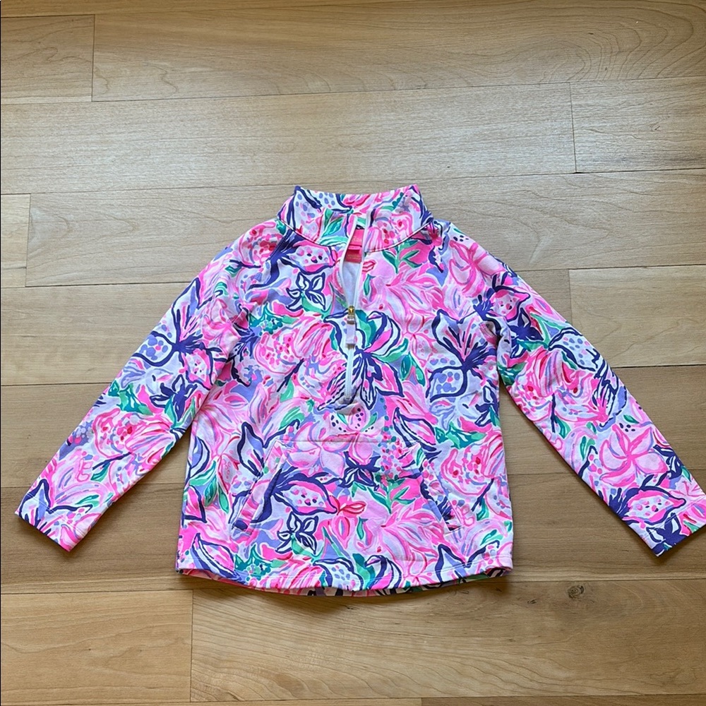 Kids Pink Floral Swim Top